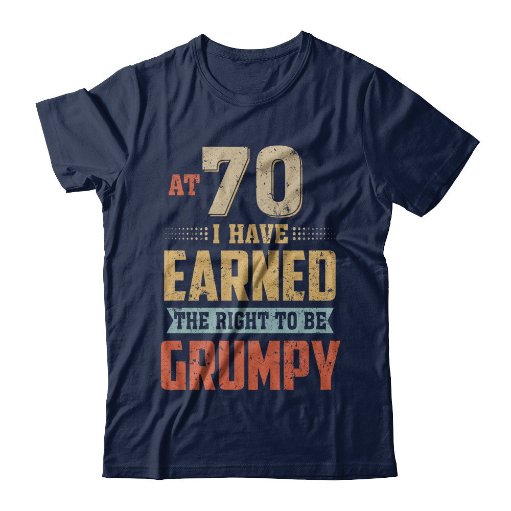 Vintage The Right To Be Grumpy 70th 1952 Birthday Gift T-Shirt & Hoodie | Teecentury.com