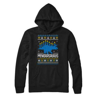 Funny Ugly Hanukkah Dinosaur Menorasaurus Sweater T-Shirt & Sweatshirt | Teecentury.com