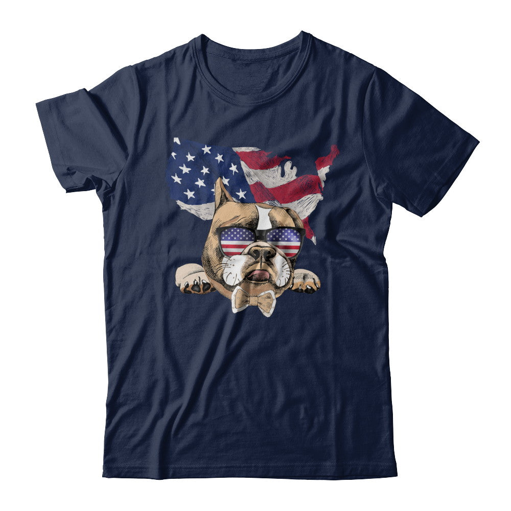 Funny Patriot Bulldog Dog 4Th Of July American Flag T-Shirt & Hoodie | Teecentury.com