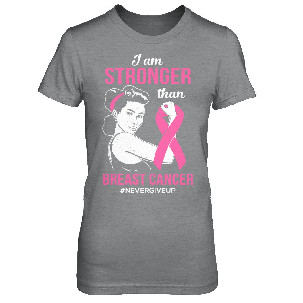 I Am Stronger Than Breast Cancer Awareness Support T-Shirt & Hoodie | Teecentury.com