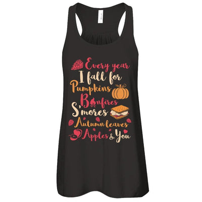 Every Year I Fall For Pumpkins Bonfires S'mores Autumn T-Shirt & Tank Top | Teecentury.com