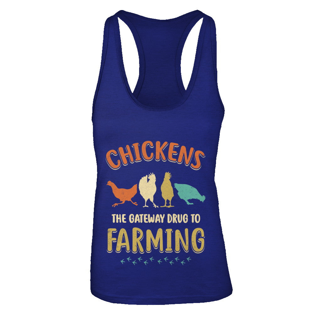 Vintage Chickens The Gateway Drug Funny Farmer Chicken T-Shirt & Tank Top | Teecentury.com