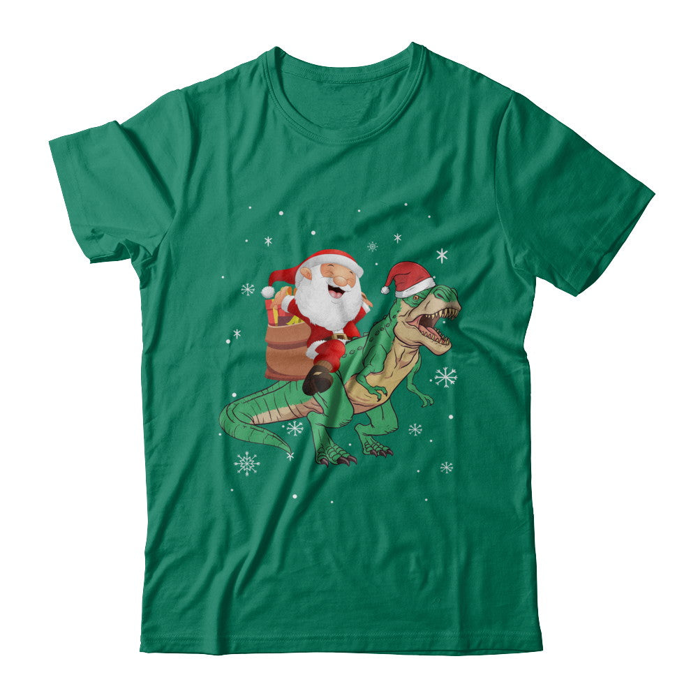 Christmas Santa Kids Dinosaur T-Rex For Boys Kids T-Shirt & Hoodie | Teecentury.com
