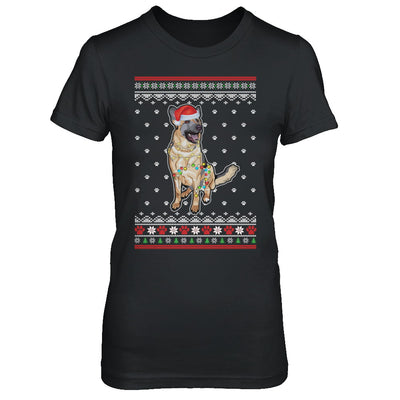 German Shepherd Christmas Ugly Sweater Lights Dog Xmas Gift T-Shirt & Sweatshirt | Teecentury.com