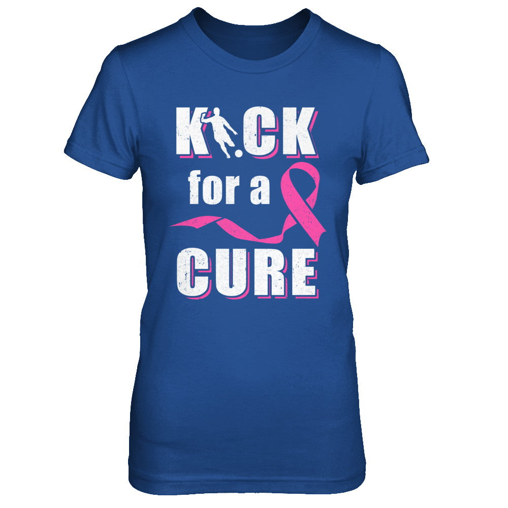 Kick For A Cure Soccer Pink Breast Cancer Awareness T-Shirt & Hoodie | Teecentury.com