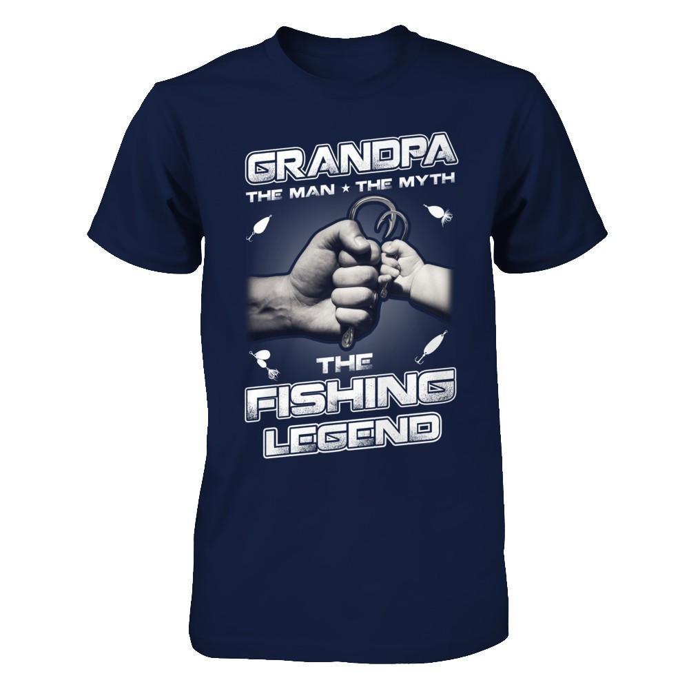 Grandpa The Man The Myth The Fishing Legend T-Shirt & Hoodie | Teecentury.com