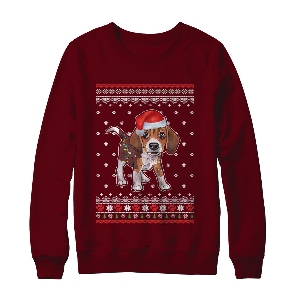 Beagle Christmas Ugly Sweater Lights Dog Xmas Gift T-Shirt & Sweatshirt | Teecentury.com