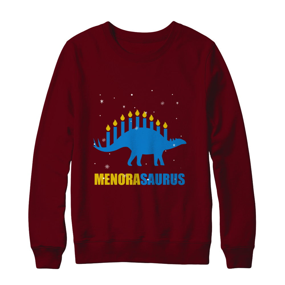 Funny Hanukkah Dinosaur Menorah Stegosaurus Menorasaurus T-Shirt & Sweatshirt | Teecentury.com