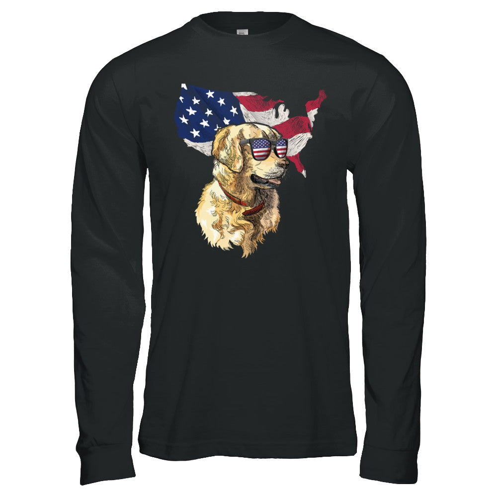 Funny Patriot Golden Retriever Dog 4Th Of July American Flag T-Shirt & Hoodie | Teecentury.com