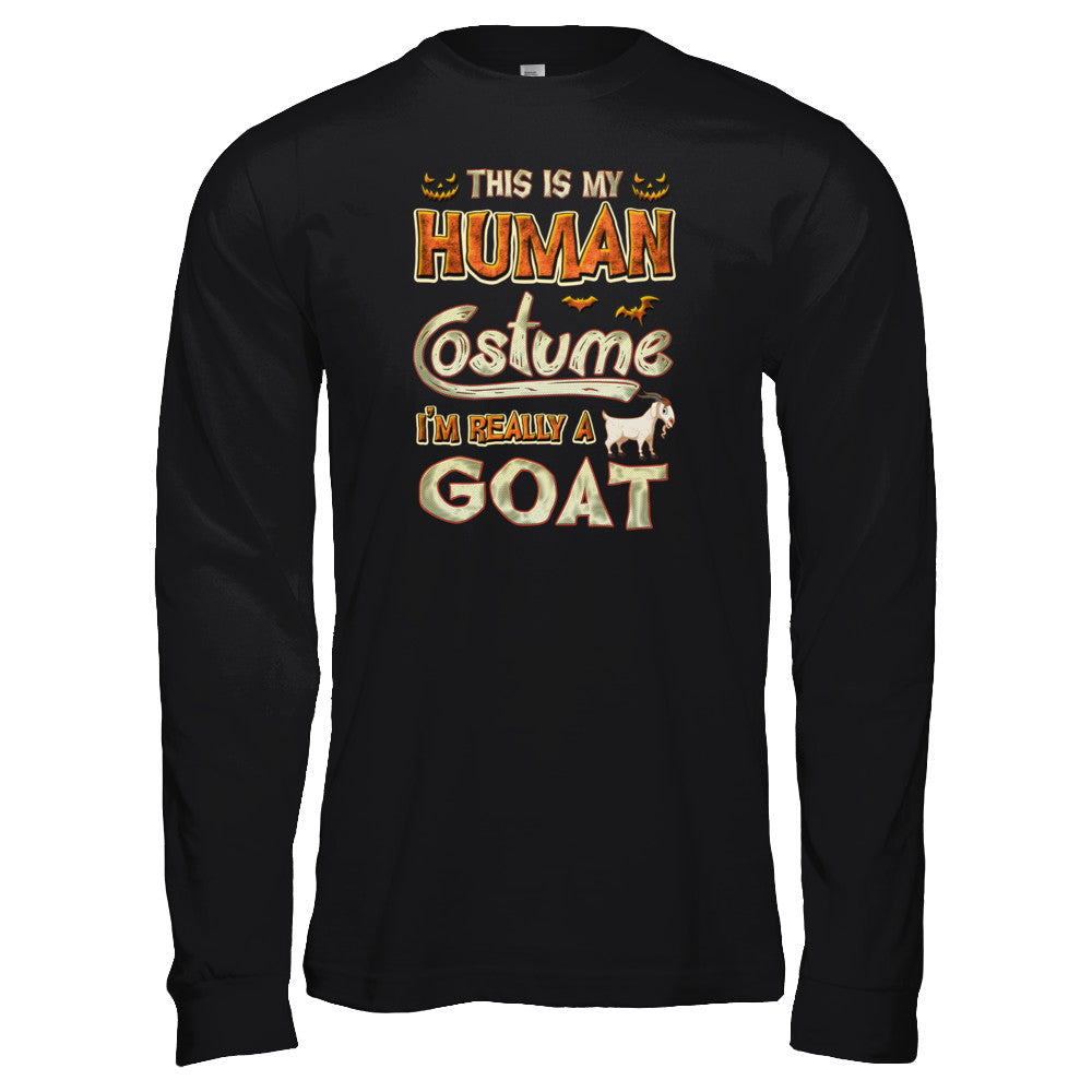 Goat Halloween My Human Costume I'm Really A Goat T-Shirt & Tank Top | Teecentury.com
