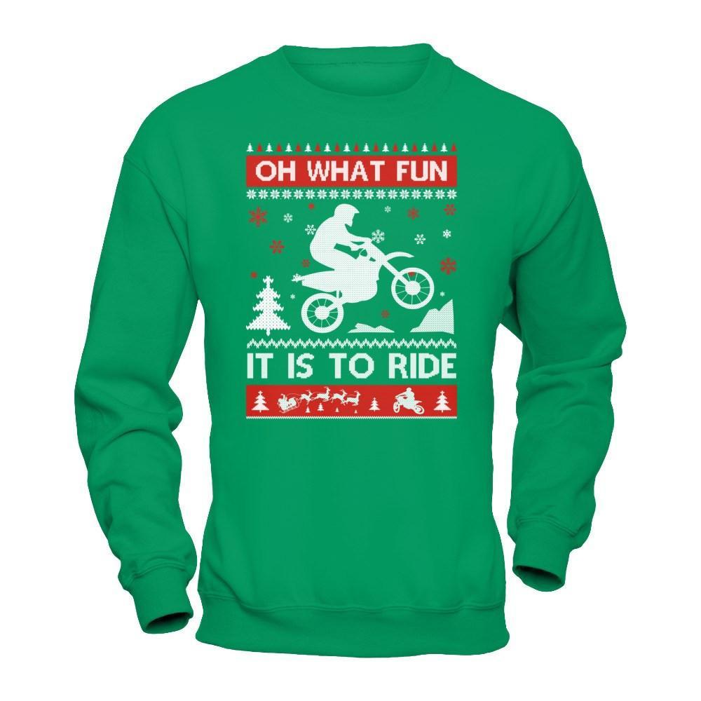 Motocross Sweater Christmas Oh What Fun It Is To Ride T-Shirt & Hoodie | Teecentury.com