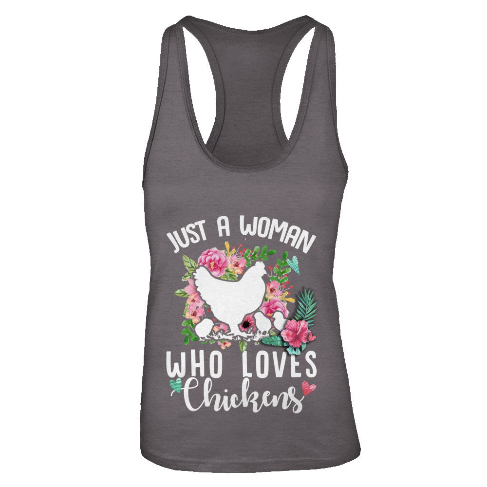 Just A Woman Who Loves Chickens T-Shirt & Tank Top | Teecentury.com