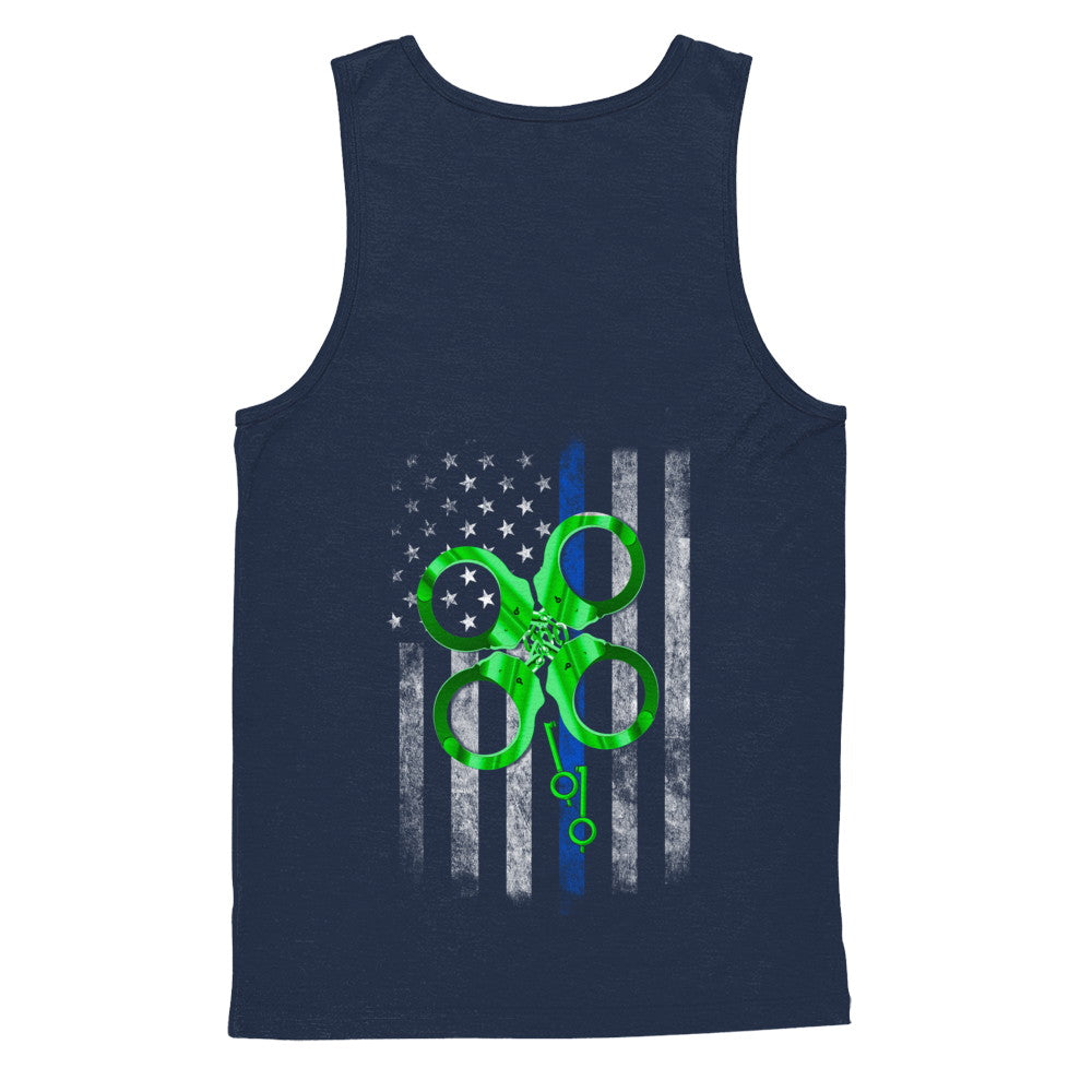 Thin Blue Line Happy St Patrick's Day Clover Police T-Shirt & Hoodie | Teecentury.com