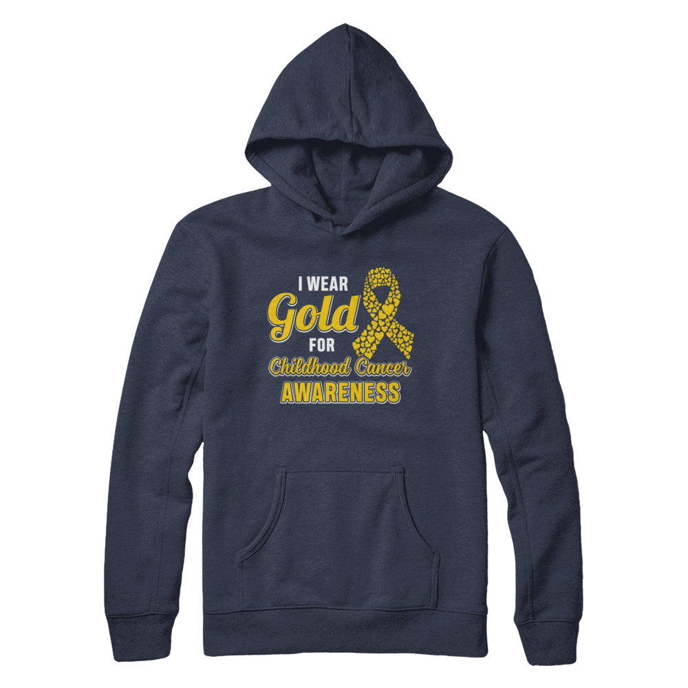 Dad Mom I Wear Gold For Childhood Cancer Awareness T-Shirt & Hoodie | Teecentury.com