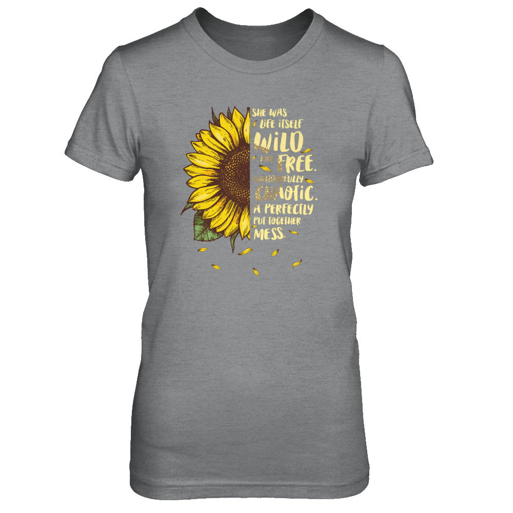 She Was Life Itself Wild And Free Vintage Sunflower T-Shirt & Tank Top | Teecentury.com