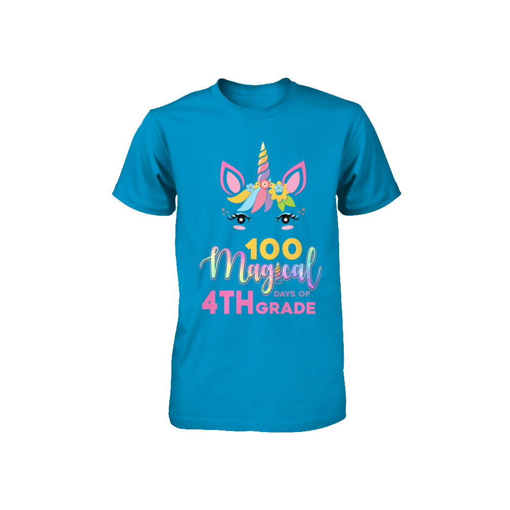 100 Magical Days Of 4Th Grade School Unicorn Girl Gift Youth Youth Shirt | Teecentury.com