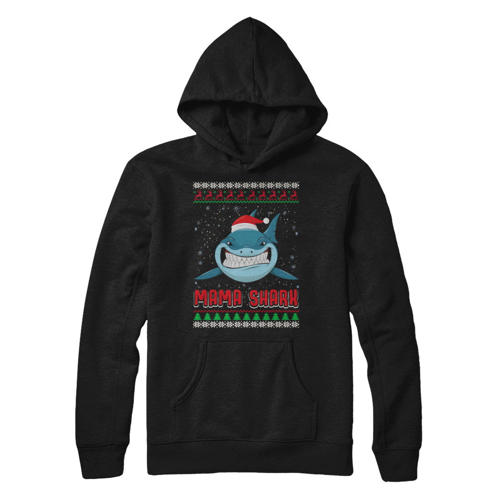 Mama Claus Shark Family Matching Christmas Ugly Sweater T-Shirt & Sweatshirt | Teecentury.com