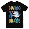 Diving Into 4th Grade Back To School Shark Youth Youth Shirt | Teecentury.com