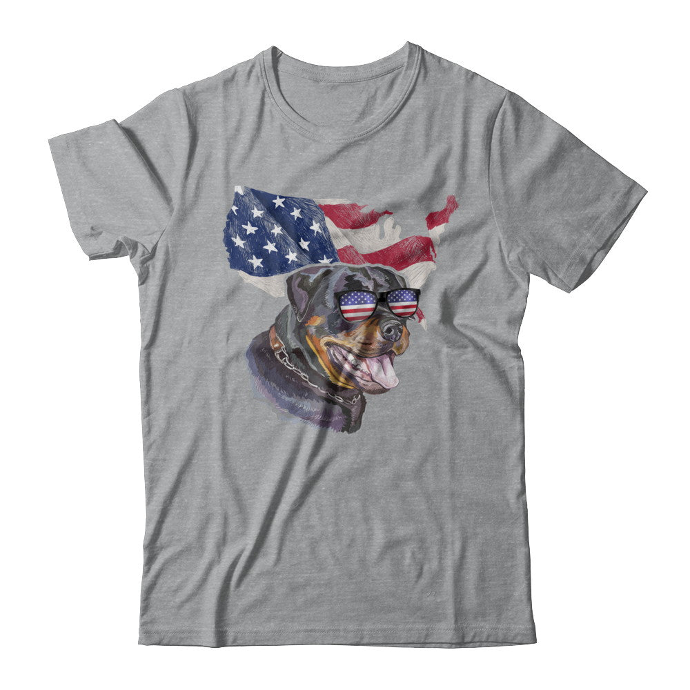 Funny Patriot Rottweiler Dog 4Th Of July American Flag T-Shirt & Hoodie | Teecentury.com