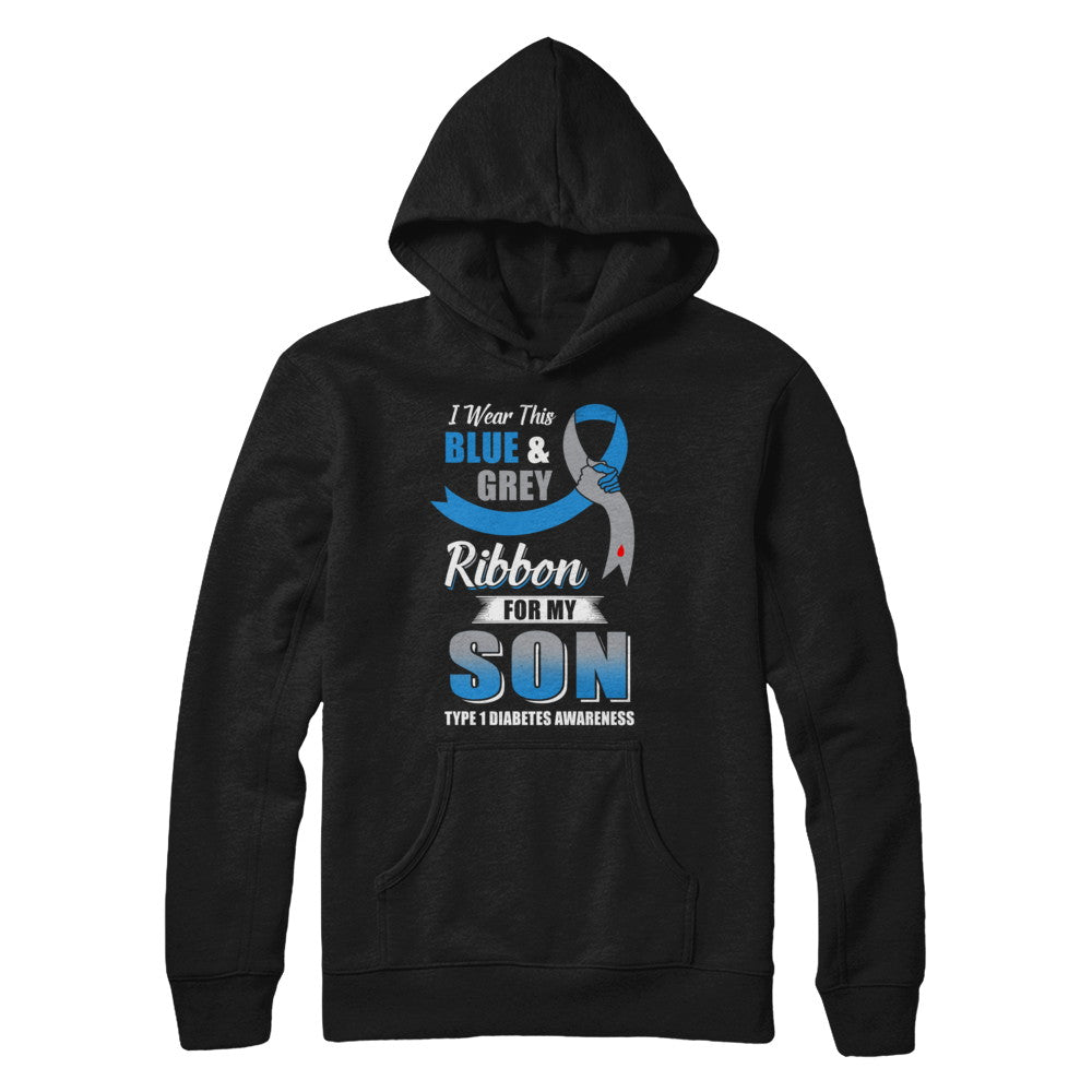 I Wear Blue And Gray For My Son Diabetes Awareness T-Shirt & Hoodie | Teecentury.com