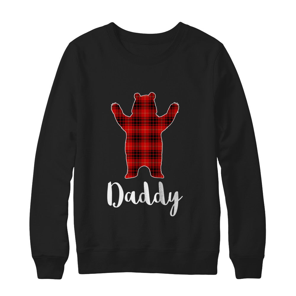 Red Daddy Bear Buffalo Plaid Family Christmas Pajamas T-Shirt & Sweatshirt | Teecentury.com