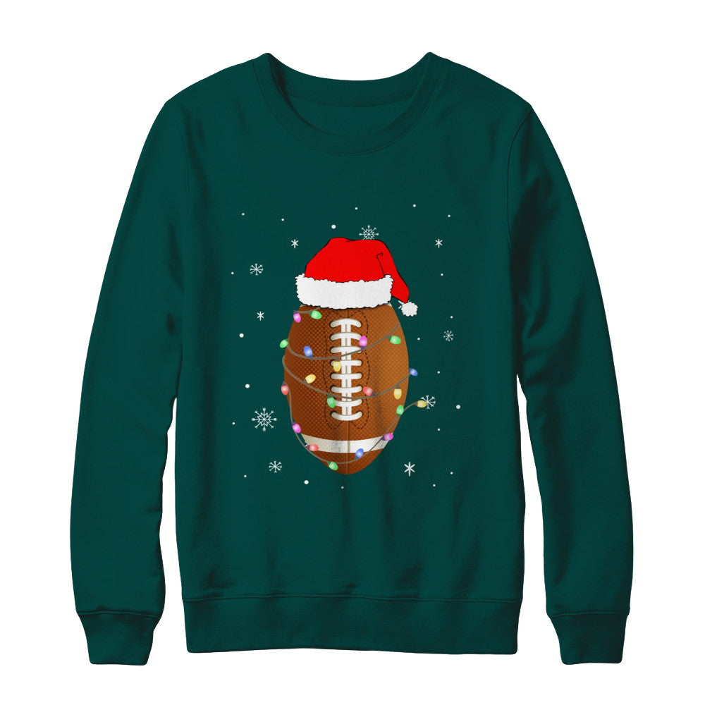 Santa Hat Football Christmas Gifts T-Shirt & Sweatshirt | Teecentury.com