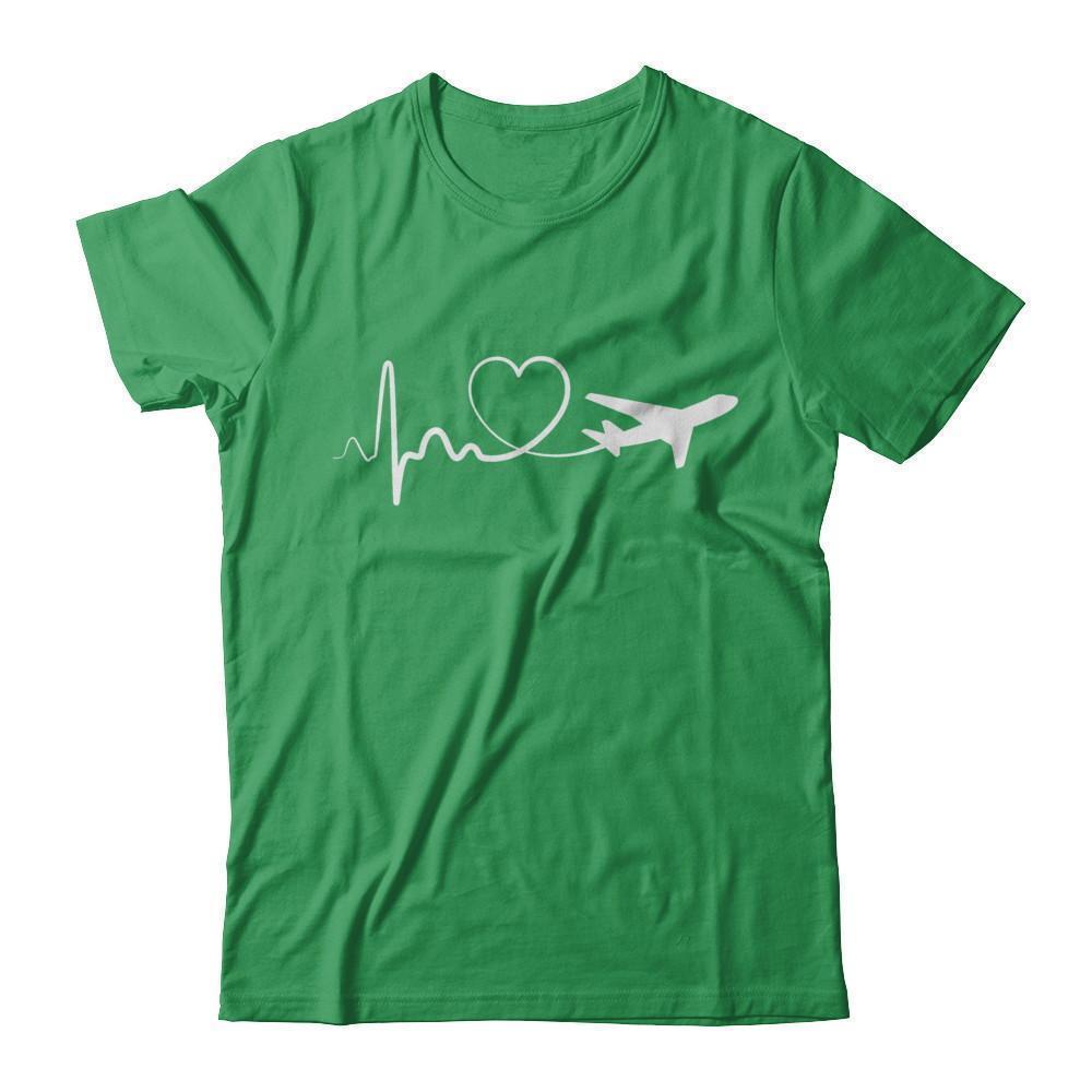 Airplane Fly Flight Planes Heartbeat To Travel Airplane T-Shirt & Hoodie | Teecentury.com
