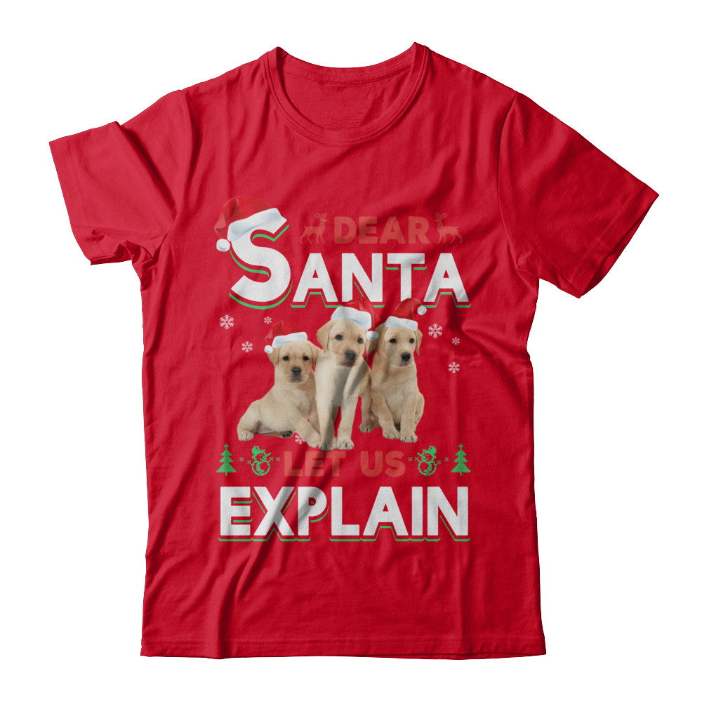 Dear Santa Funny Yellow Labrador Puppies Christmas Gift T-Shirt & Hoodie | Teecentury.com