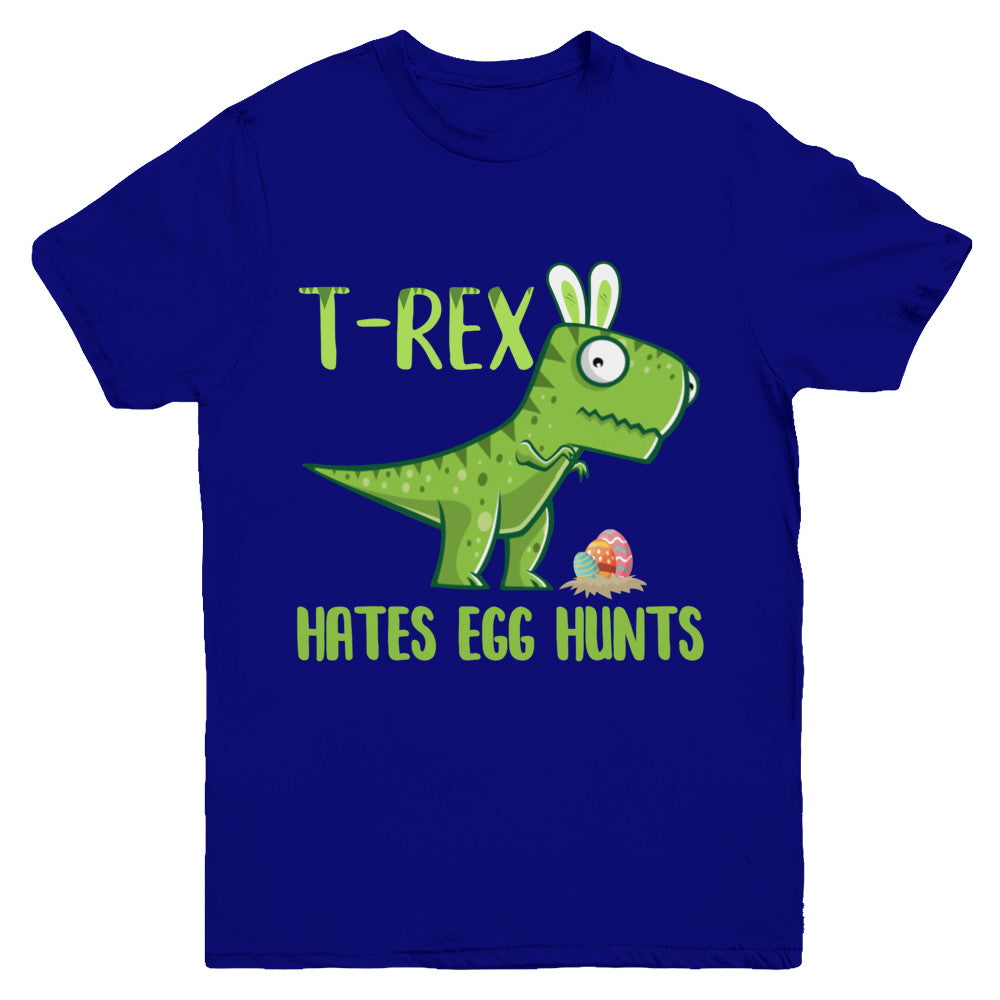 Funny Easter Bunny Dinosaur T-Rex Hates Egg Hunts Youth Youth Shirt | Teecentury.com