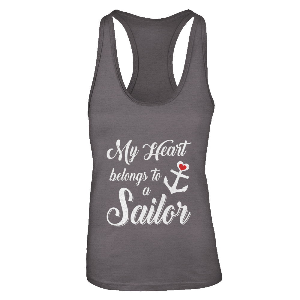 My Heart Belongs To A Sailor Wife Gift T-Shirt & Tank Top | Teecentury.com