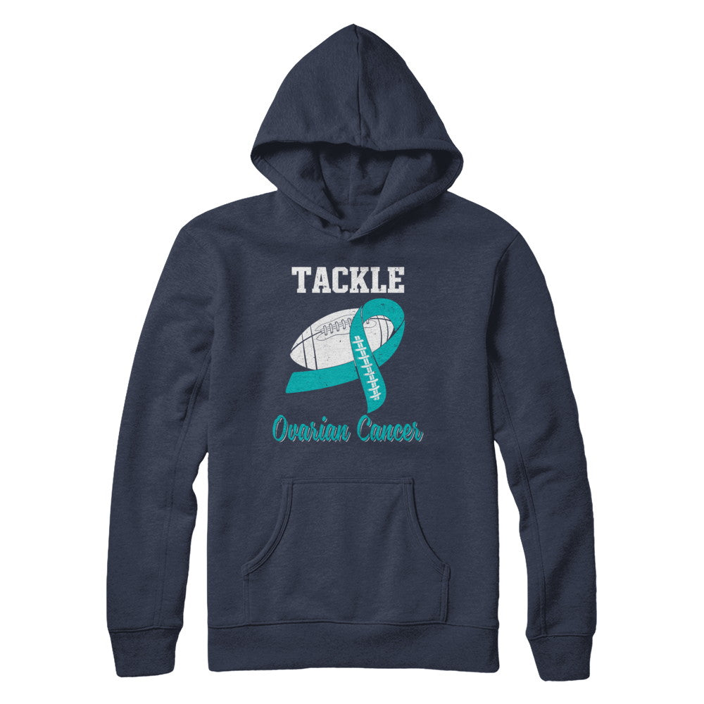 Football Survivor Tackle Teal Ovarian Cancer Awareness T-Shirt & Hoodie | Teecentury.com