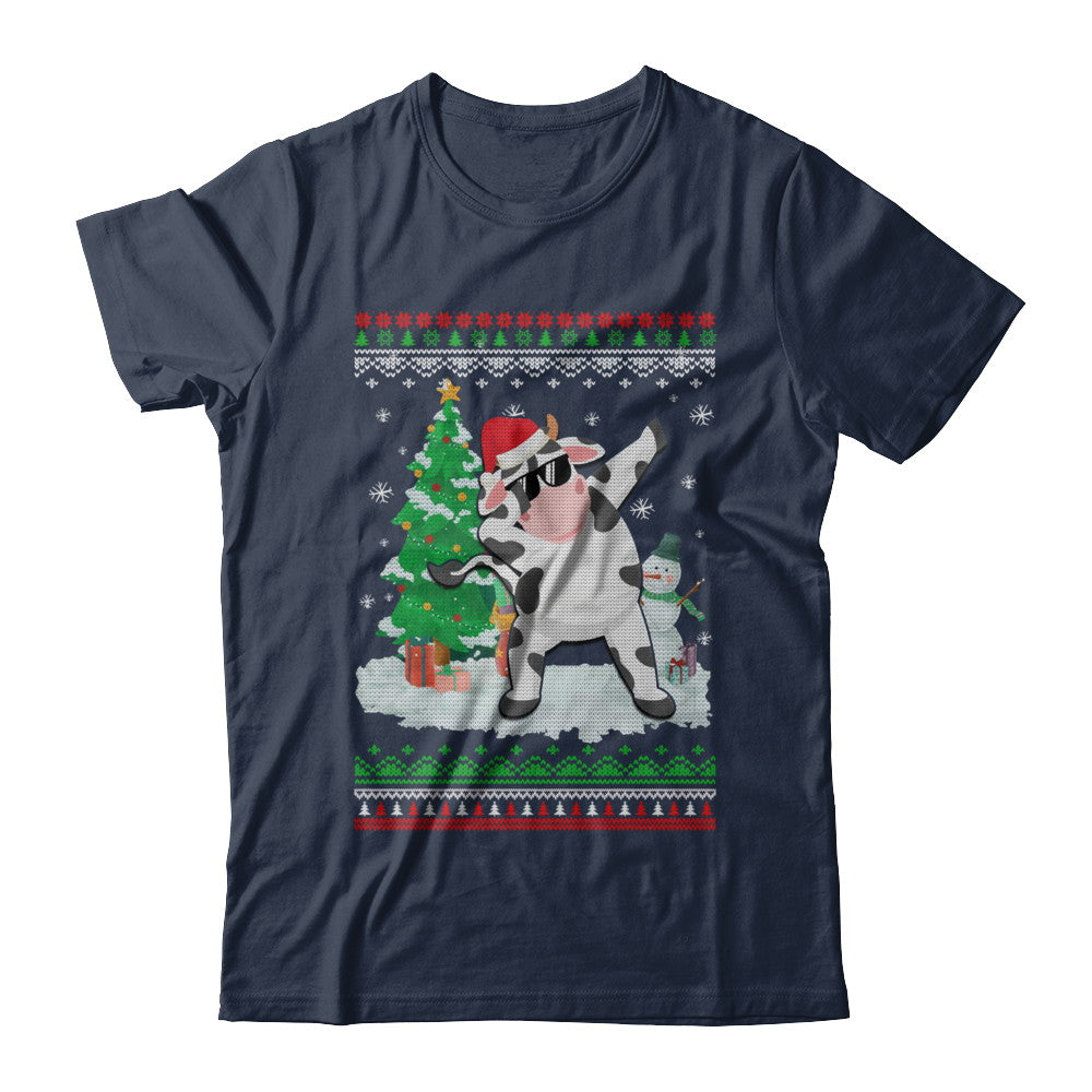 Santa Hat Cow Dabbing Christmas Ugly Sweater T-Shirt & Sweatshirt | Teecentury.com