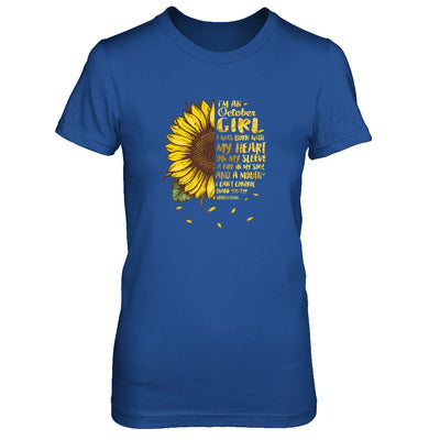 I Am An October Girl Birthday Gifts Sunflower T-Shirt & Tank Top | Teecentury.com