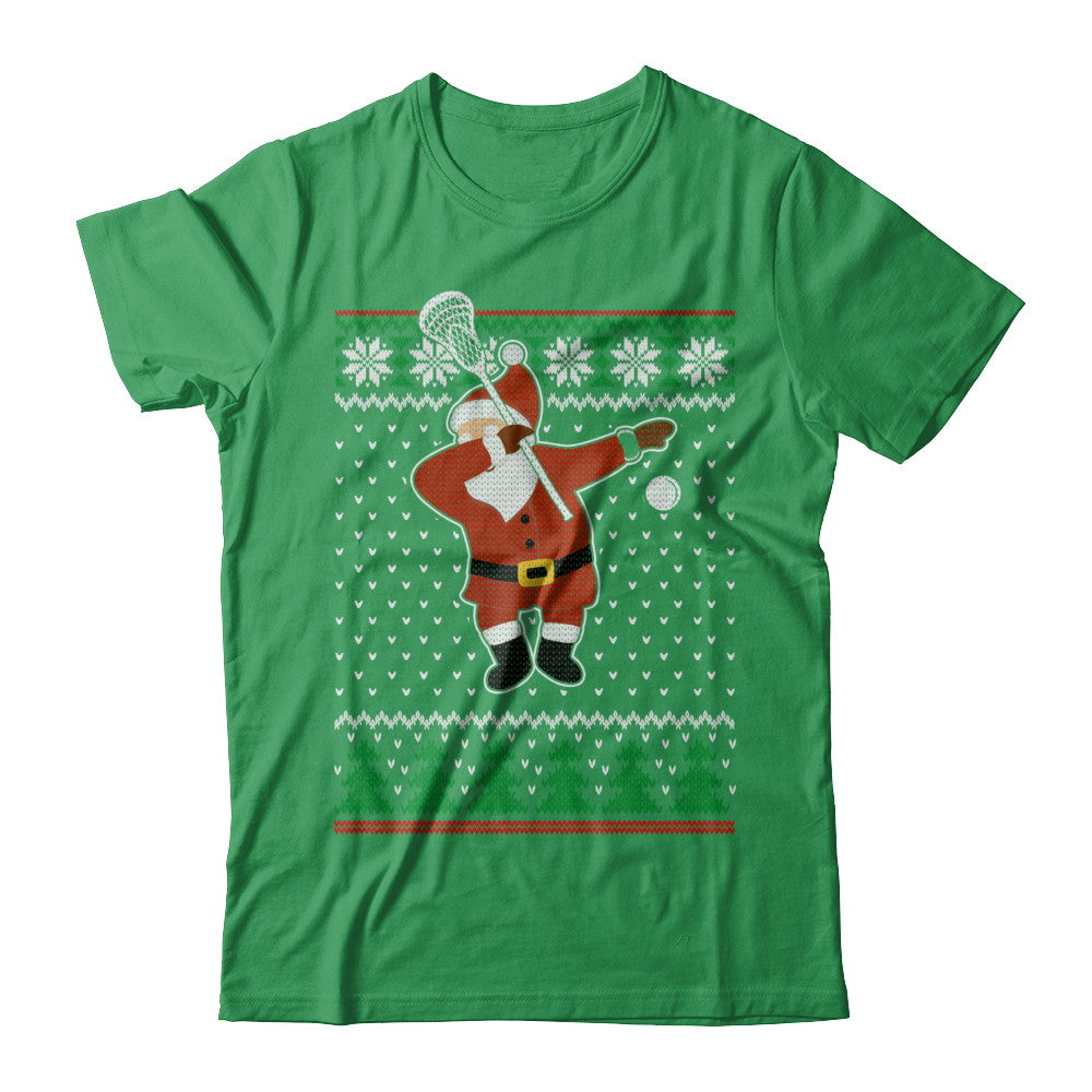 Dabbing Santa Lacrosse Ugly Sweater Christmas T-Shirt & Sweatshirt | Teecentury.com