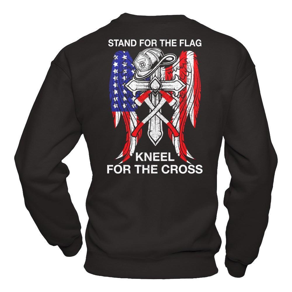 Firefighter Stand For The Flag Kneel For The Cross T-Shirt & Hoodie | Teecentury.com