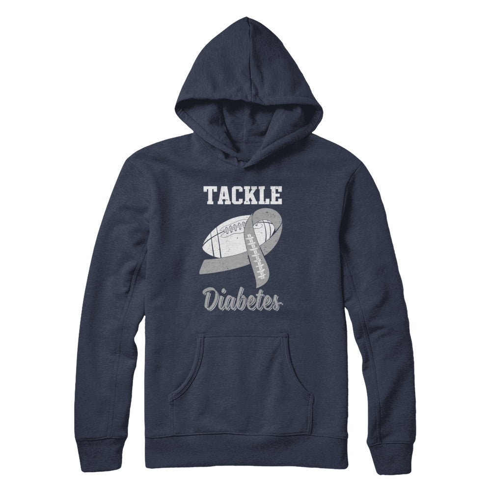 Football Survivor Tackle Gray Diabetes Awareness T-Shirt & Hoodie | Teecentury.com