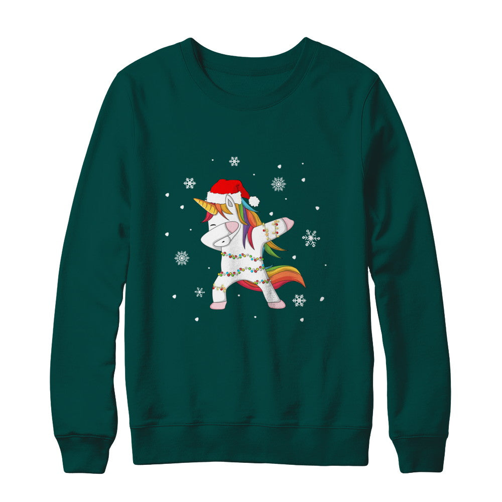 Dabbing Unicorn Ugly Christmas Sweater Girls T-Shirt & Sweatshirt | Teecentury.com
