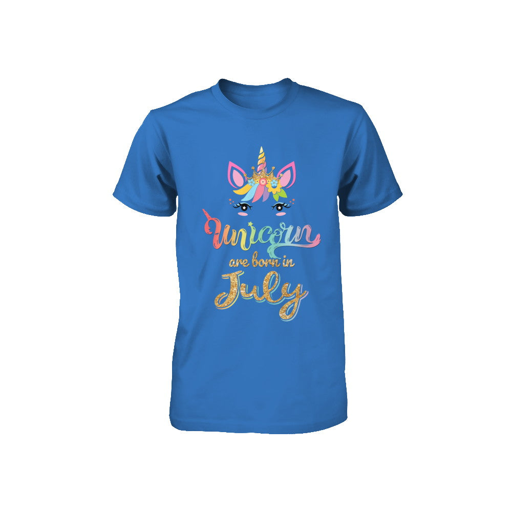 Cute Unicorns Are Born In July Birthday Gift Youth Youth Shirt | Teecentury.com