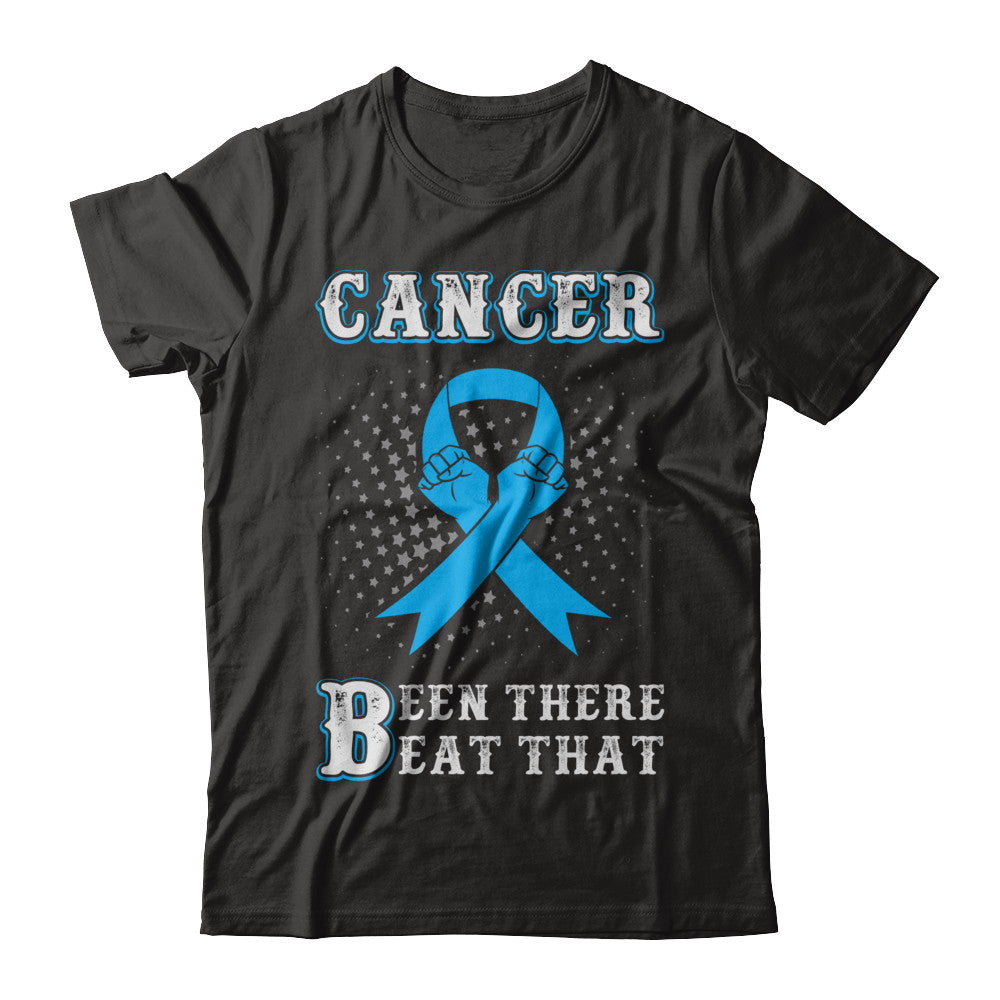 Prostate Cancer Been There Beat That Blue Awareness Ribbon T-Shirt & Hoodie | Teecentury.com