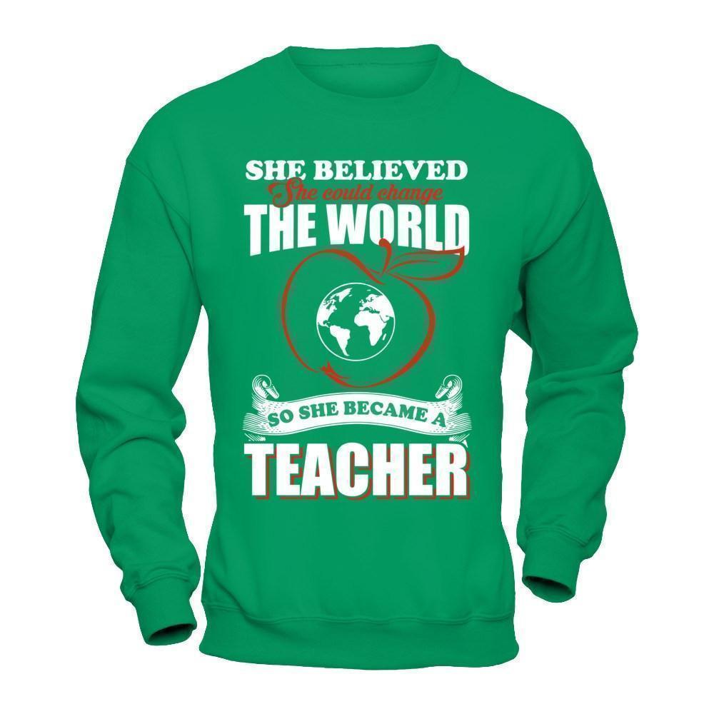 She Believed She Could Change The World She Became A Teacher T-Shirt & Hoodie | Teecentury.com