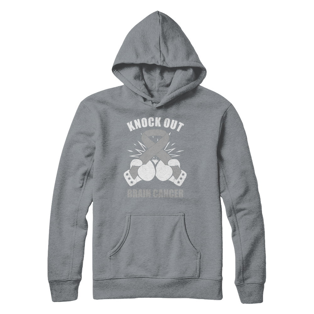 Boxing Knock Out Brain Cancer Awareness Support T-Shirt & Hoodie | Teecentury.com