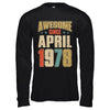 Vintage Retro Awesome Since April 1978 44th Birthday T-Shirt & Hoodie | Teecentury.com