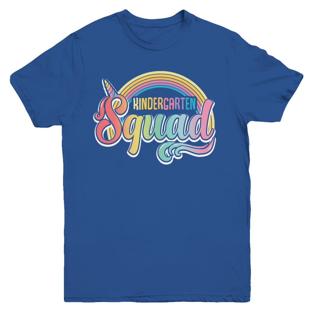 Kindergarten Squad Cute Rainbow Unicorn Back To School Youth Youth Shirt | Teecentury.com