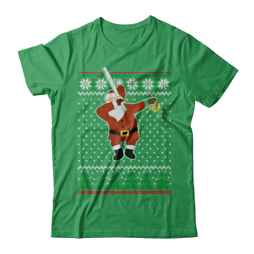 Dabbing Santa Softball Ugly Sweater Christmas T-Shirt & Sweatshirt | Teecentury.com