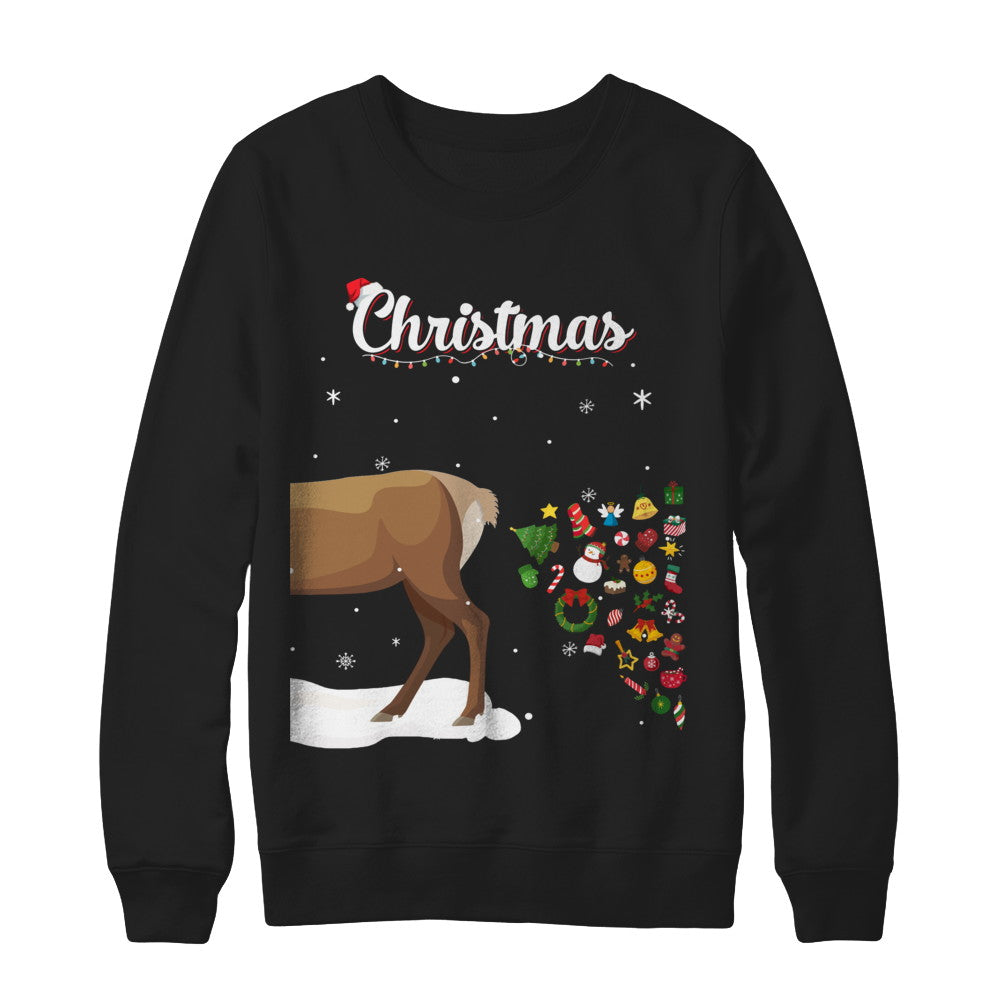 Couples Sick Reindeer Funny Ugly Christmas Sweater T-Shirt & Sweatshirt | Teecentury.com