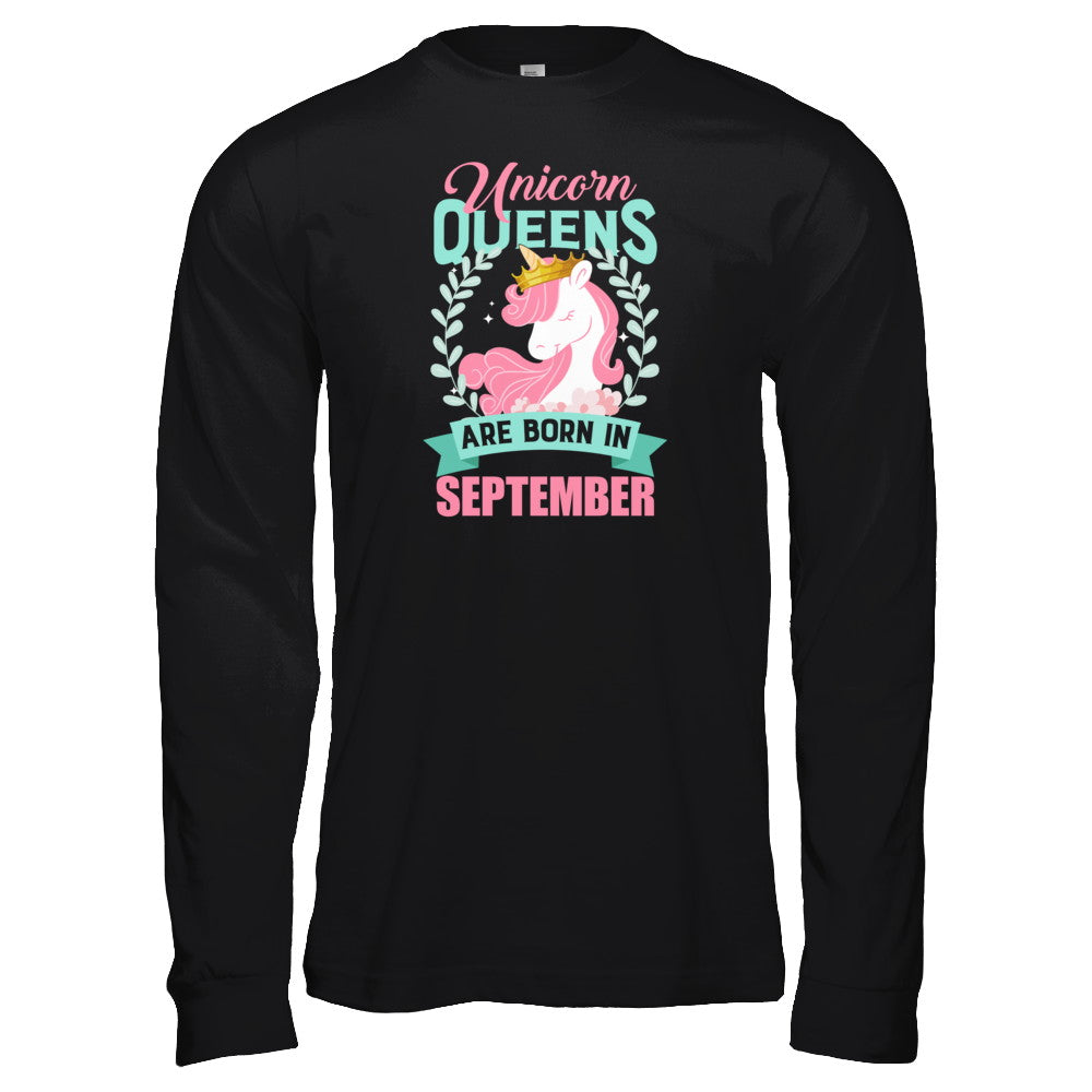 Unicorn Queens Are Born In September Birthday Gift T-Shirt & Tank Top | Teecentury.com