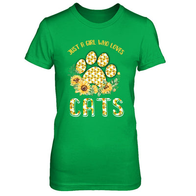 Just A Girl Who Loves Cats And Sunflowers T-Shirt & Hoodie | Teecentury.com