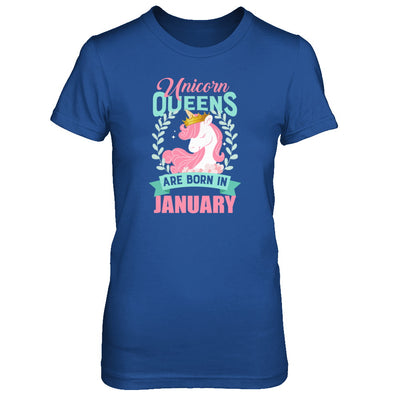 Unicorn Queens Are Born In January Birthday Gift T-Shirt & Tank Top | Teecentury.com