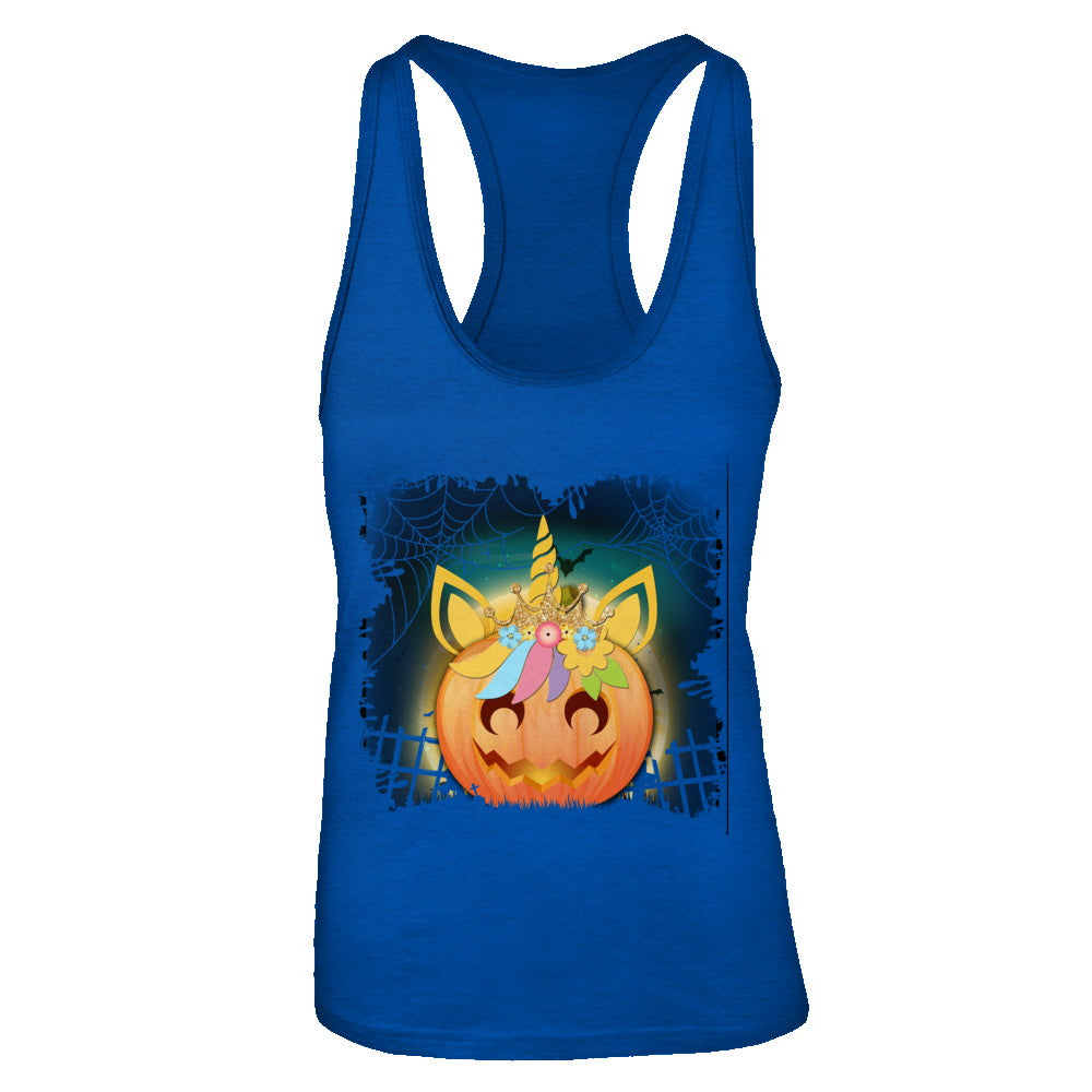 Kids Girls Unicorn Pumpkin Queen Halloween T-Shirt & Tank Top | Teecentury.com