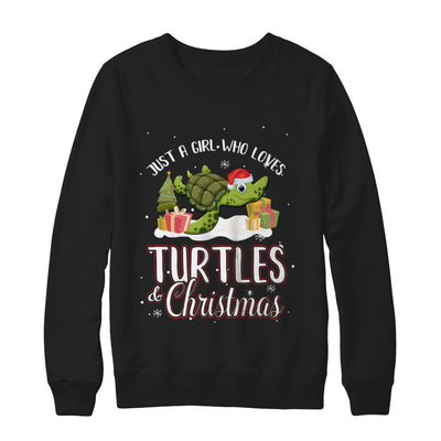 Just A Girl Who Loves Turtles And Christmas T-Shirt & Sweatshirt | Teecentury.com